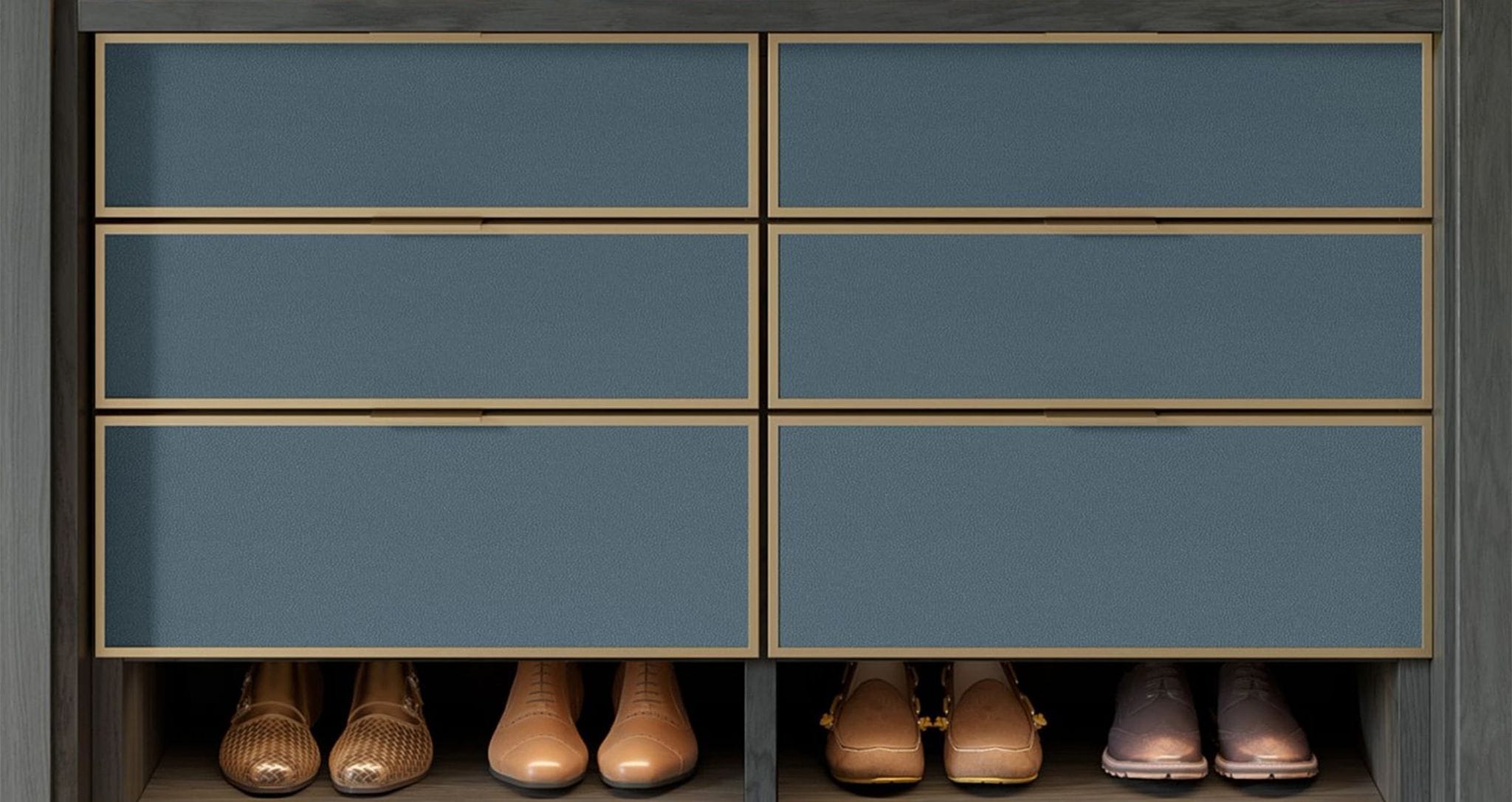 Treat customized materials from California Closets using dry cloths